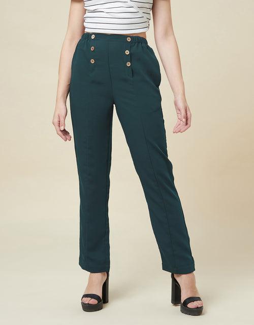 Green High Rise Sailor Trouser