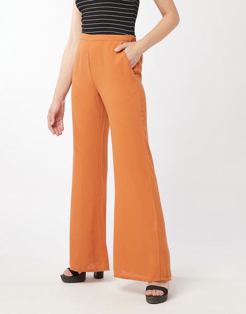 Rusty Brown Flared Trouser