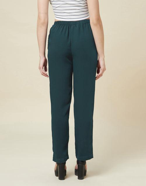 Green High Rise Sailor Trouser