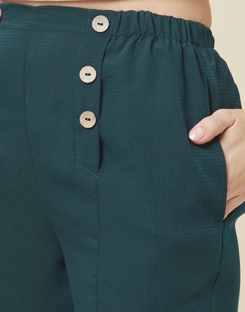 Green High Rise Sailor Trouser