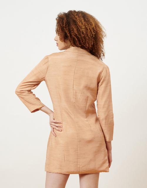 Pale Brown Blazer Mini Dress