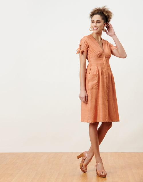 Orange Midi Dress