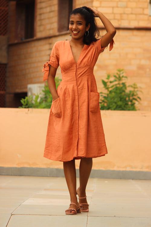 Orange Midi Dress