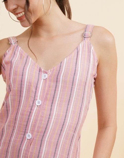 Pink Stripe Slip Dress