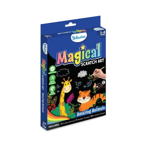 Travel Friendly Magical Scratch Art Book: Amazing Animals (ages 3-8)