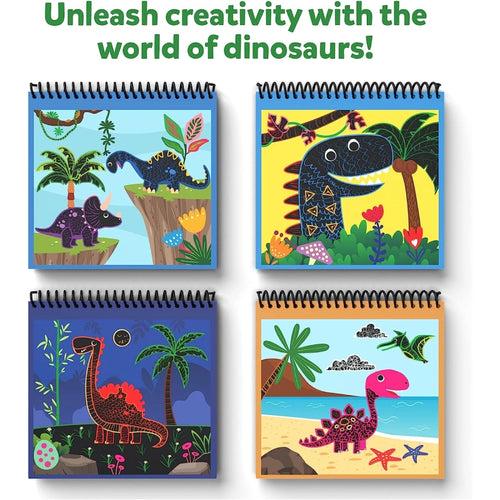 Travel Friendly Magical Scratch Art Book: World of Dinosaurs (ages 3-8)