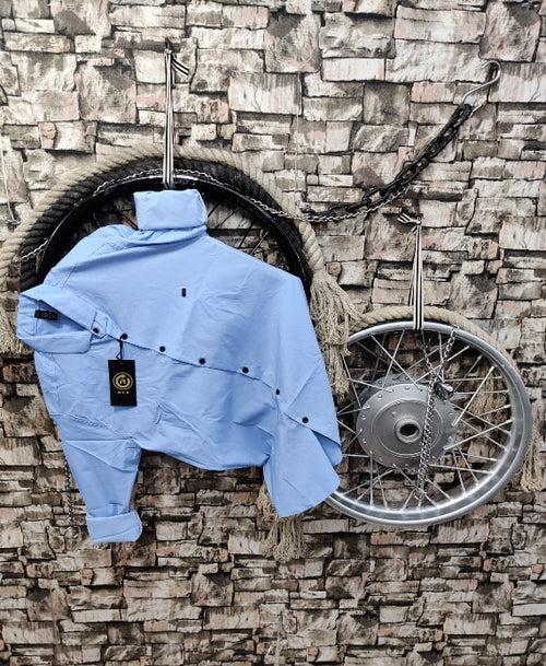 FORWAY DOUBLE TWILL LYCRA SHIRT - SKY BLUE