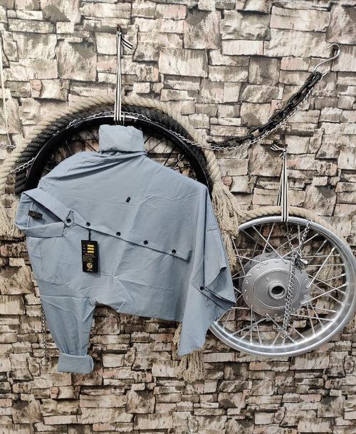 FORWAY DOUBLE TWILL LYCRA SHIRT - LIGHT GREY