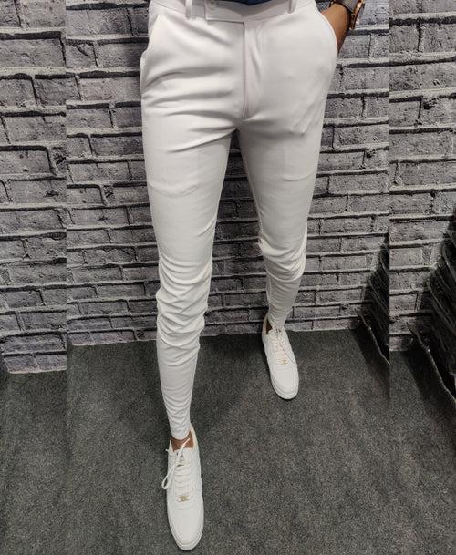 ANKLE FORMAL TROUSERS - WHITE