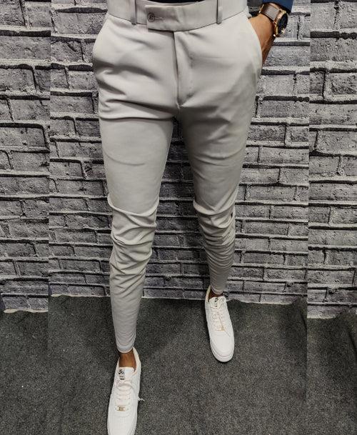 ANKLE FORMAL TROUSERS - LIGHT GREY