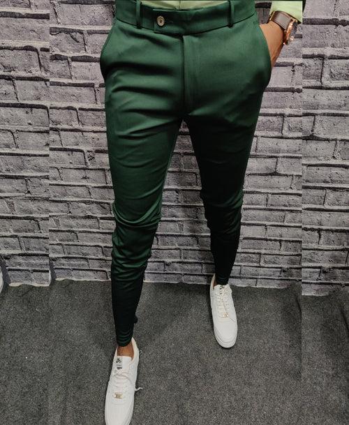 ANKLE FORMAL TROUSERS - DARK GREEN
