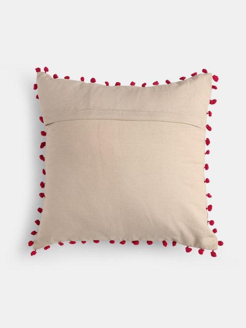 Cat With A Bow Embroidered Cushion Cover