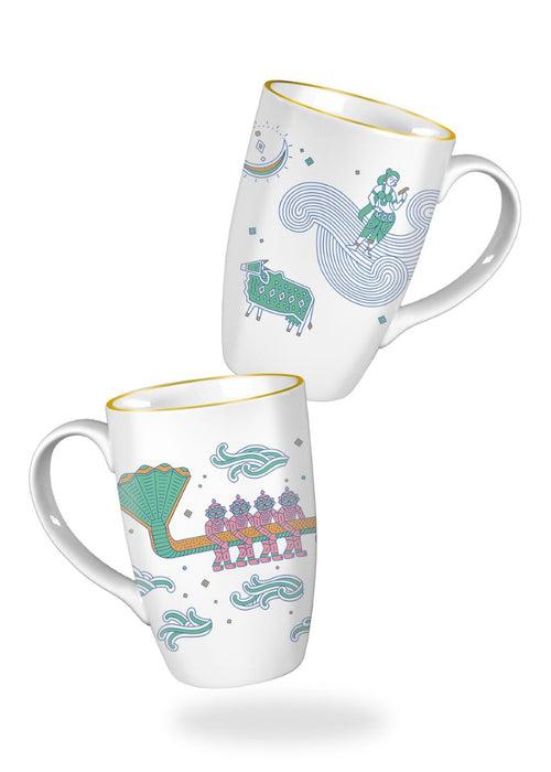 Atah Manthan Mugs | Set of 2 Porcelain Mugs