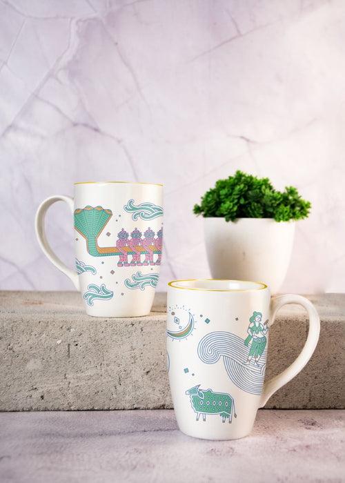 Atah Manthan Mugs | Set of 2 Porcelain Mugs