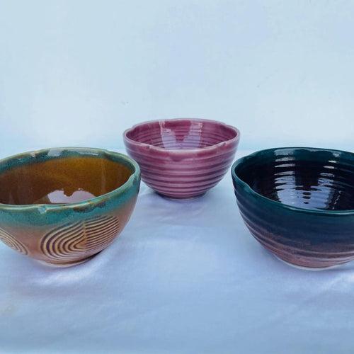 Floral Cut Ceramic Cereal Bowl