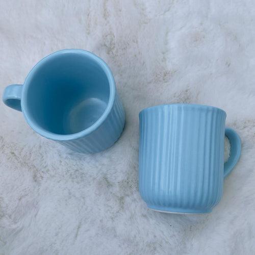 Sky Blue Glazed Tall Mugs