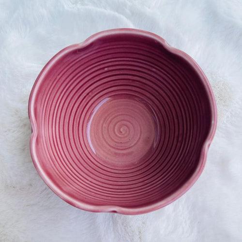 Floral Cut Ceramic Cereal Bowl