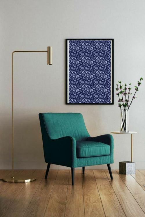 Indigo Block Print Digital Wall Art