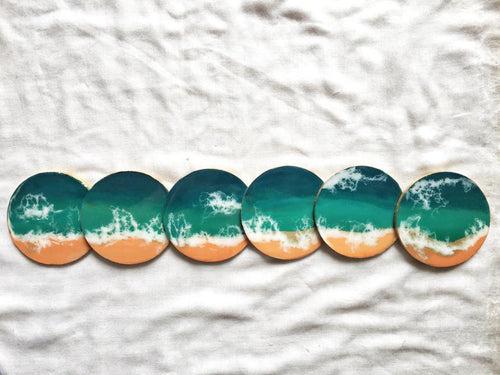 Resin Beach Coasters (Set of 2/4/6)