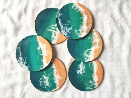 Resin Beach Coasters (Set of 2/4/6)