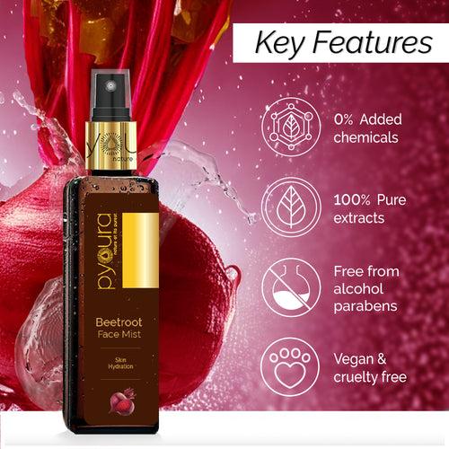 Beetroot Face Mist, Skin Hydration, Alcohol Free, 100% natural, easy-to-use mist spray tulsi toner