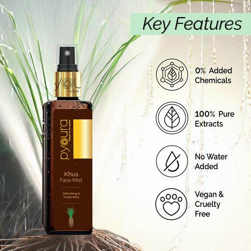 Khus Face Mist Toner, Serum for glowing skin, Summer heat beating