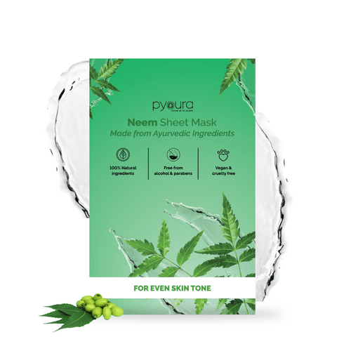 Neem Renewal Face Sheet Mask <h4>Refreshes Skin, Gives Even Skin Tone<h4> <h6> The serum in this sheet mask is made from 100% pure and stain free neem leaf extract that hydrates and helps manage dark spots. <h6>