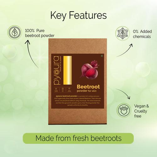 Beetroot Powder, 100% Natural, Hygienically Dried | Face Pack for Healthy Rosy Skin