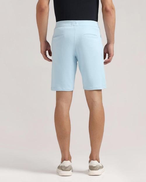 Casual Light Blue Solid Shorts - Liam