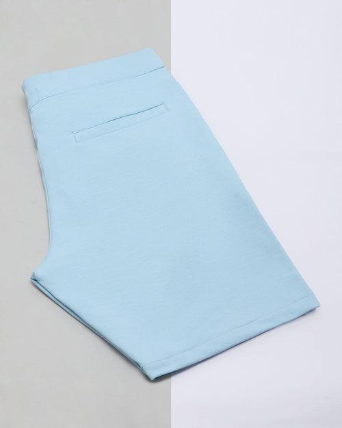 Casual Light Blue Solid Shorts - Liam