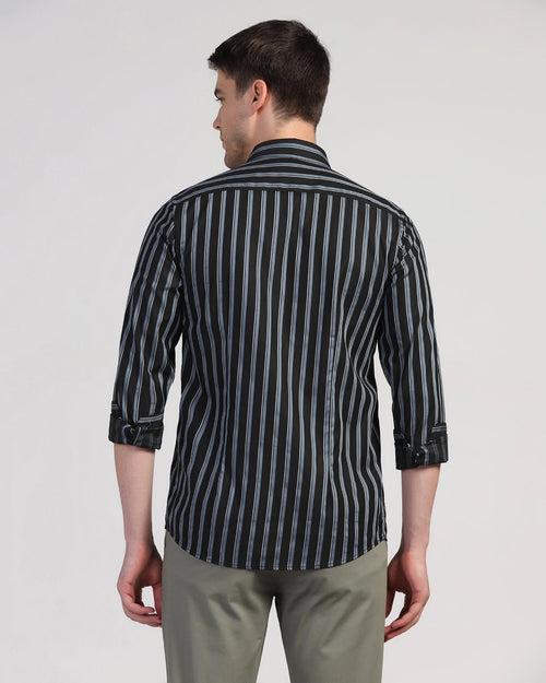 Casual Black Stripe Shirt - Vegas