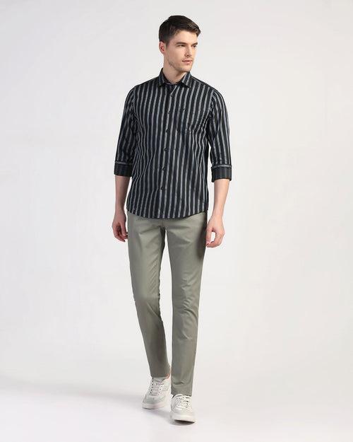 Casual Black Stripe Shirt - Vegas