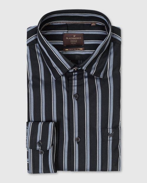 Casual Black Stripe Shirt - Vegas