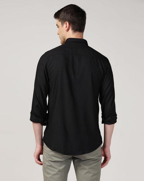 Casual Black Solid Shirt - Sula