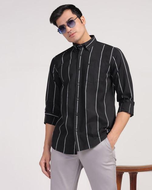 Casual Black Stripe Shirt - Dustin