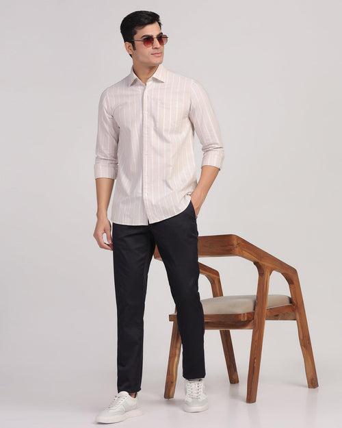 Casual Ecru Stripe Shirt - Cooper