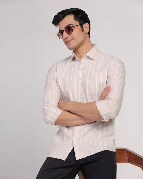Casual Ecru Stripe Shirt - Cooper