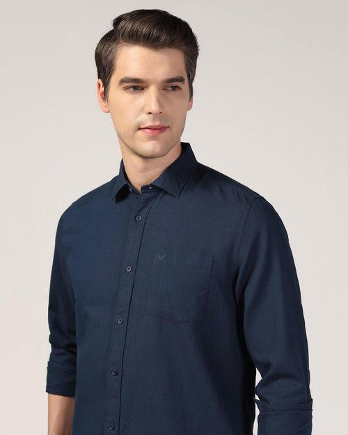 Casual Navy Solid Shirt - Lang