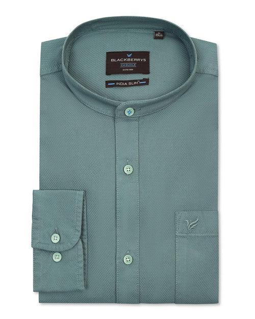 Casual Olive Textured Shirt - Jolt