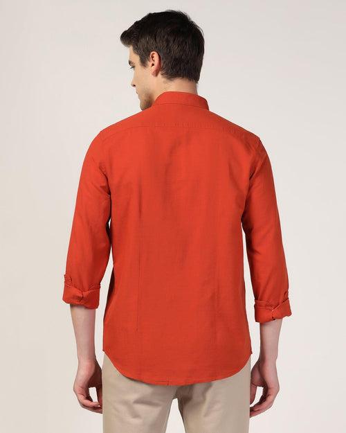 Casual Rust Solid Shirt - Lang