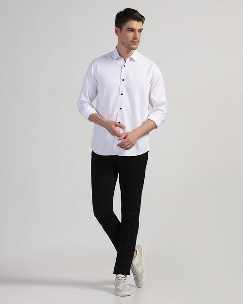 Casual White Solid Shirt - Sula