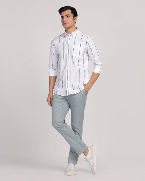 Casual White Stripe Shirt - Dustin