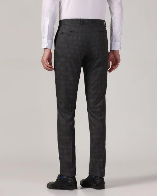 Slim Comfort B-95 Formal Grey Check Trouser - Monic