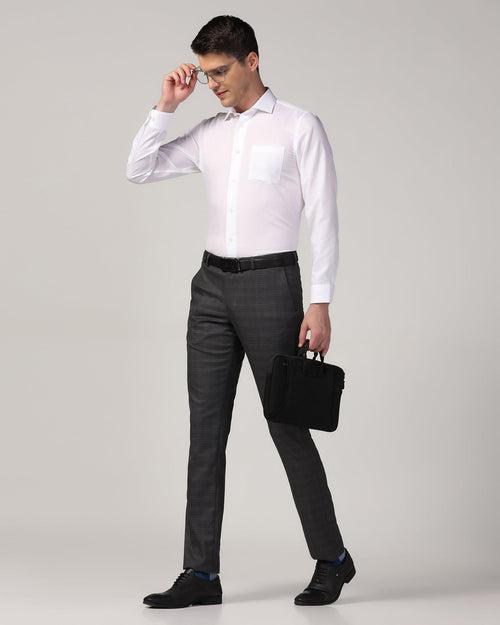 Slim Comfort B-95 Formal Grey Check Trouser - Monic