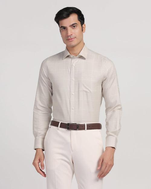 Formal Beige Check Shirt - Jeter