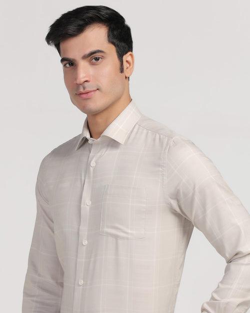 Formal Beige Check Shirt - Jeter