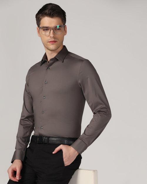 Formal Grey Solid Shirt - Sofk