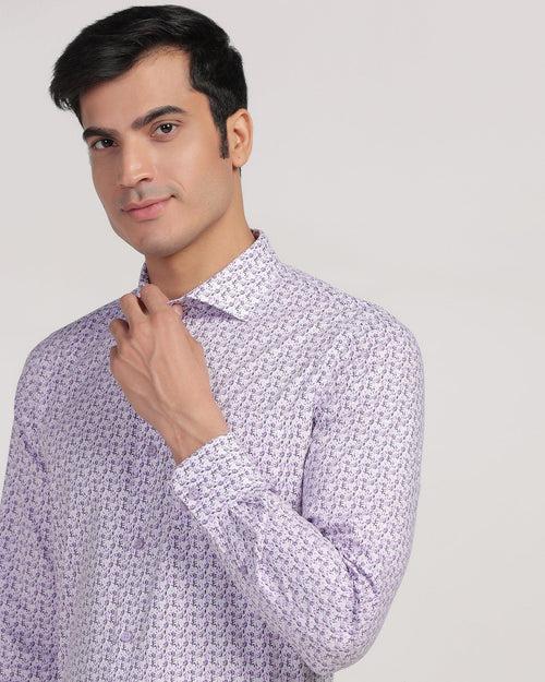 Formal Plum Printed Shirt - Avos