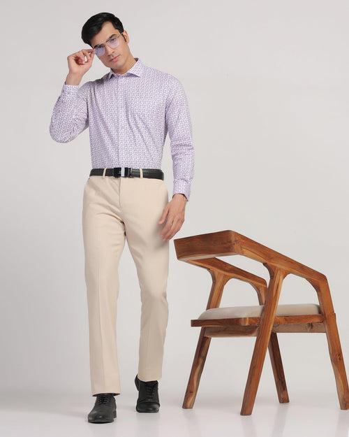 Formal Plum Printed Shirt - Avos