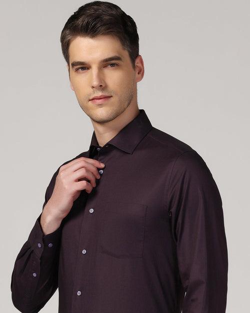 Formal Purple Solid Shirt - Retro